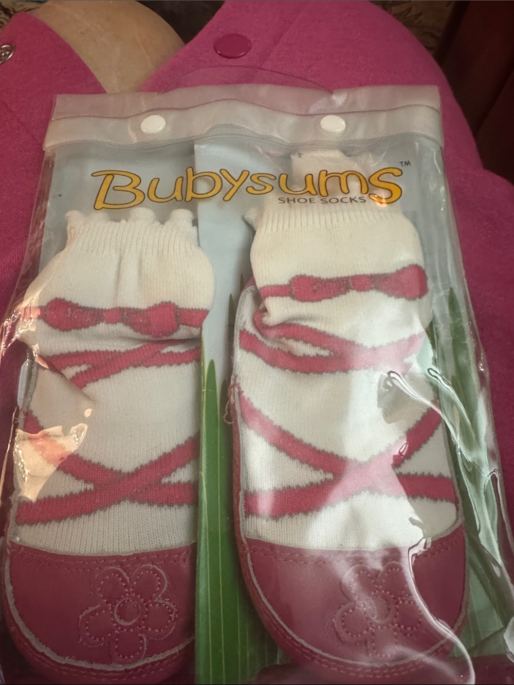 Baby Ballet Sock-Shoes in White & Pink